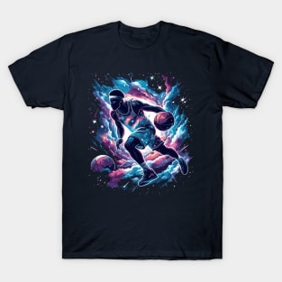 Cosmic Crossover: Where Hoops Meet the Universe T-Shirt